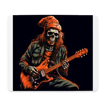 Orange Cap Skeleton Guitarist - Vecteur frappant - Tapis de souris (format paysage) - blanc - Devant