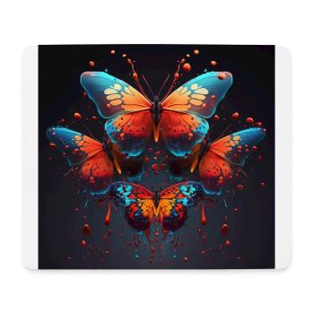 Bunte Schmetterlinge - Mousepad (Querformat) - Weiß - Vorne