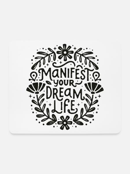 Manifestiere dein Traumleben: Gesetz der Anziehung - Mousepad (Querformat) - Weiß