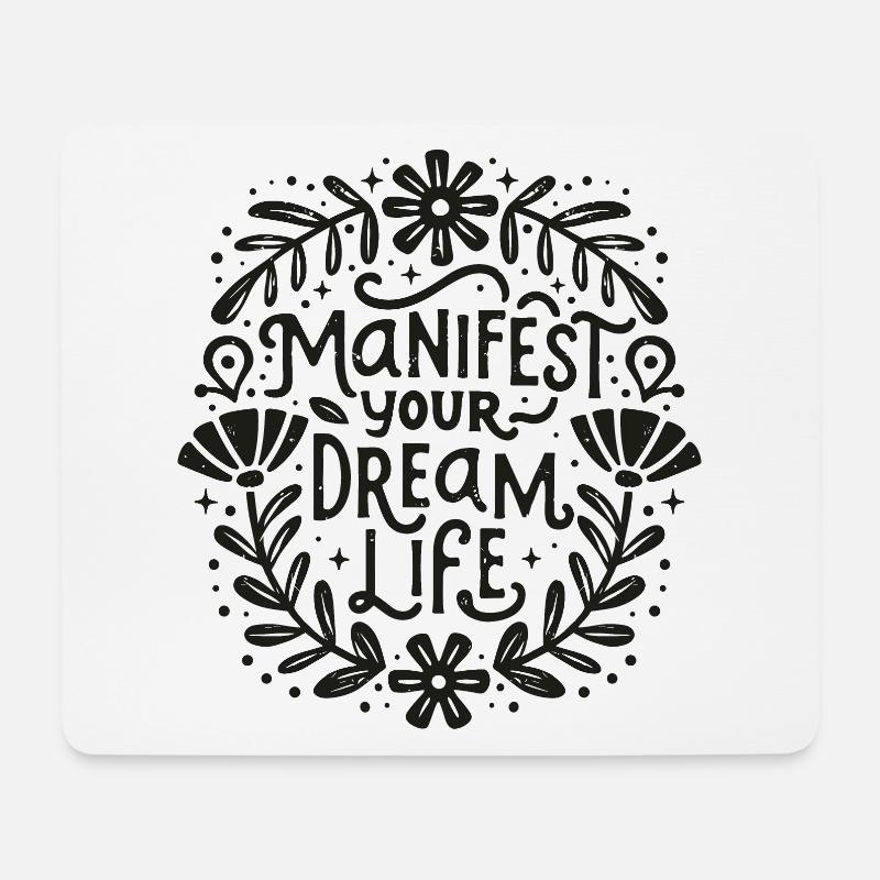 Manifestiere dein Traumleben: Gesetz der Anziehung - Mousepad (Querformat) - Weiß