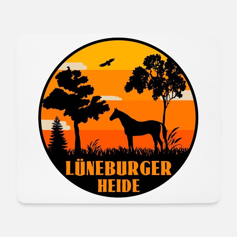 Lüneburger Heide - Mousepad (Querformat) - Weiß