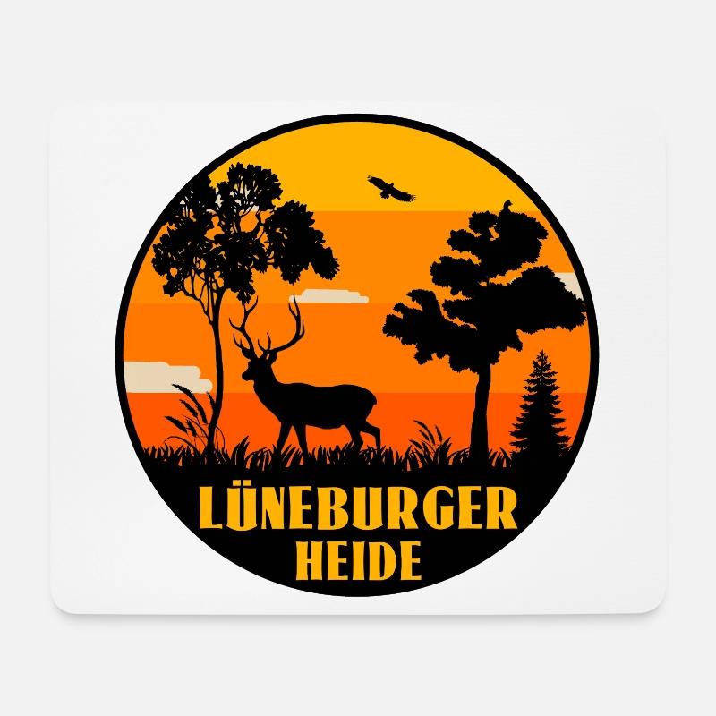 Lüneburger Heide - Mousepad (Querformat) - Weiß