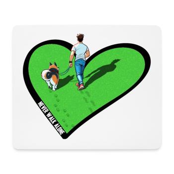 Hundefreund - Never walk alone (Gras Edition) - Mousepad (Querformat) - Weiß - Vorne