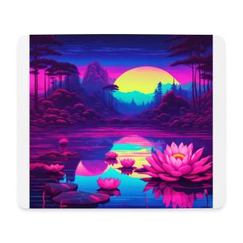 Seerosen auf dem See - Mousepad (Querformat) - Weiß - Vorne