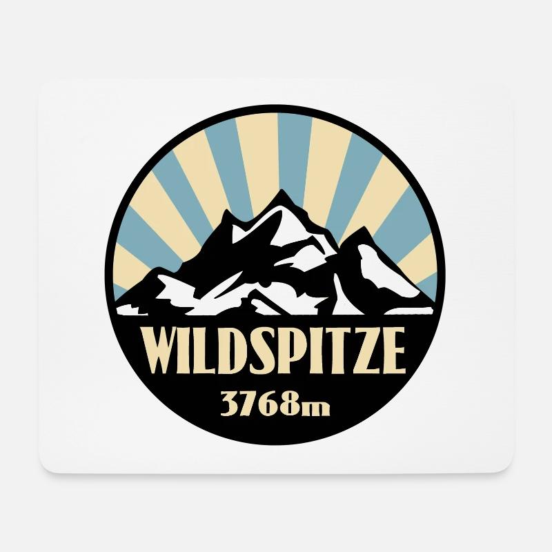 Wildspitze - Mousepad (Querformat) - Weiß