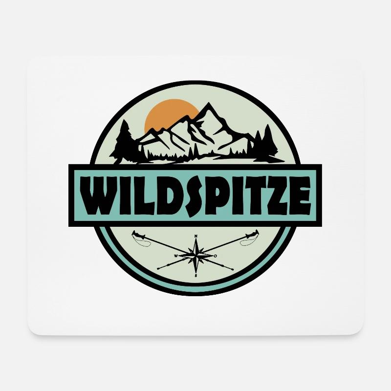 Wildspitze - Mousepad (Querformat) - Weiß