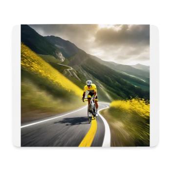 À la poursuite du sommet : la quête d'un maillot jaune - Tapis de souris (format paysage) - blanc - Devant