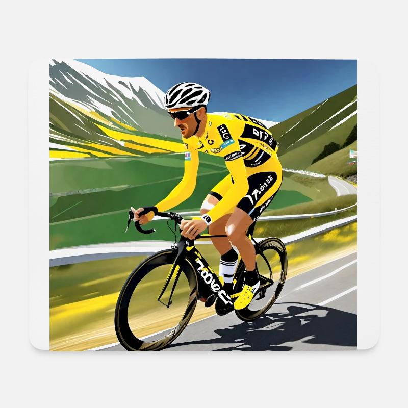 Retro-Radfahrer - Mousepad (Querformat) - Weiß