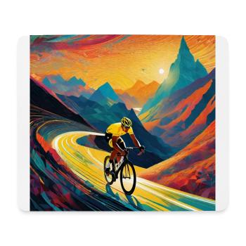 Radfahren mit Farbwellen - Mousepad (Querformat) - Weiß - Vorne
