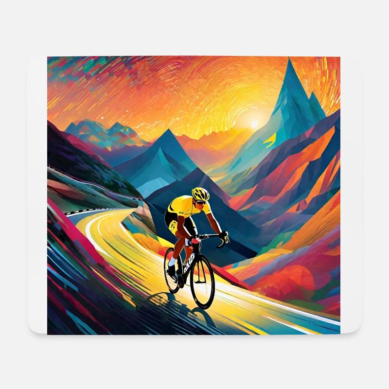 Euphoric Ascent: Chasing the Yellow Dream - Mouse Pad (horizontal) - white