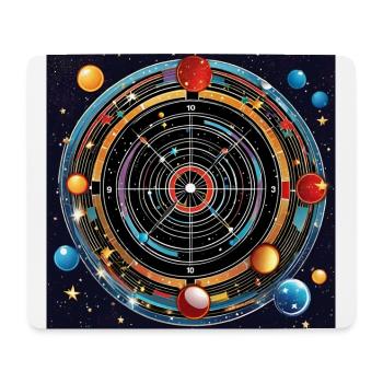 Planetare Präzision - Galaxy Dartboard - Mousepad (Querformat) - Weiß - Vorne