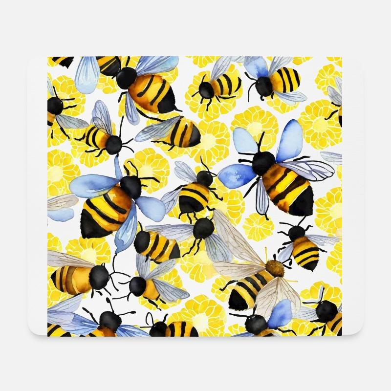 The Bees (Watercolor) - Mouse Pad (horizontal) - white