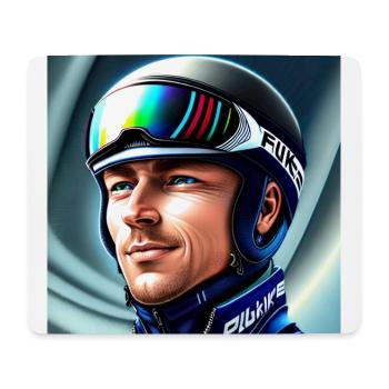 Ski Jumper Portrait - Mouse Pad (horizontal) - white - Front
