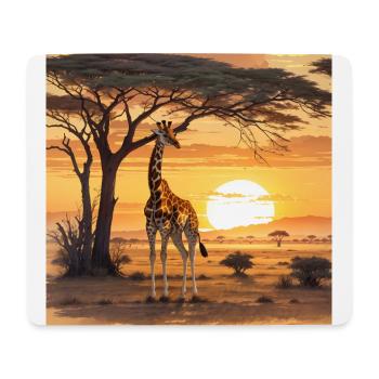 GIRAFFE AT SUNSET - Mouse Pad (horizontal) - white - Front