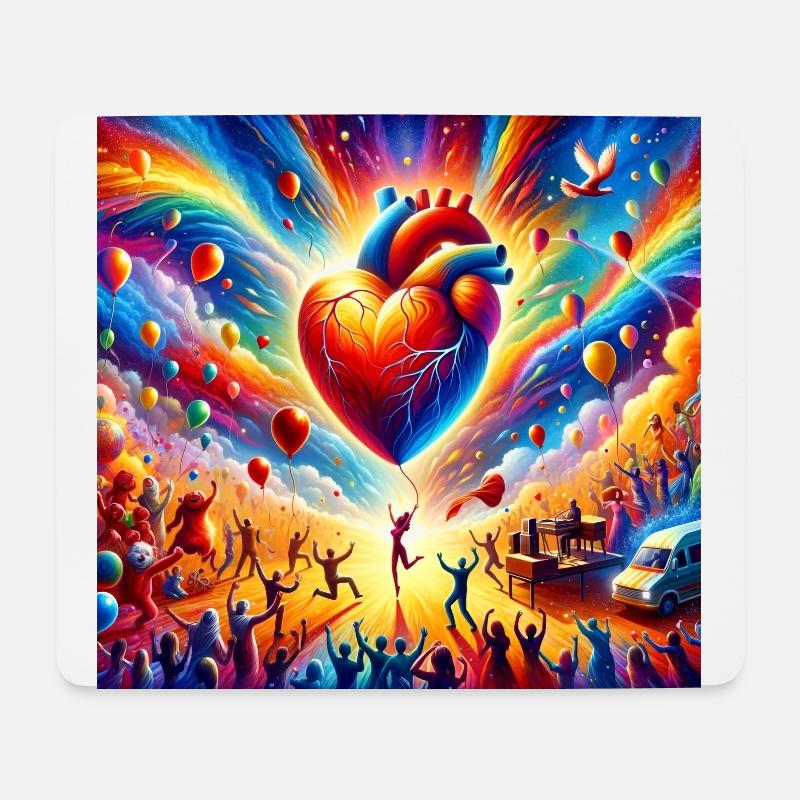 Une célébration de la Saint-Valentin - Tapis de souris (format paysage) - blanc