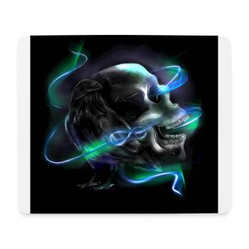 The skull whispers to the raven: Never! - Mouse Pad (horizontal) - white - Front