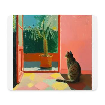 katze, katzen, bunt, tier, geschenk, geschenkidee - Mousepad (Querformat) - Weiß - Vorne
