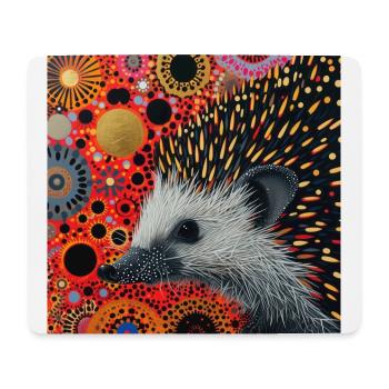 igel, bunt, tier, geschenk, geschenkidee - Mousepad (Querformat) - Weiß - Vorne