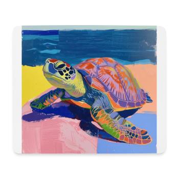 schildkröte, bunt, tier, geschenk, geschenkidee - Mousepad (Querformat) - Weiß - Vorne