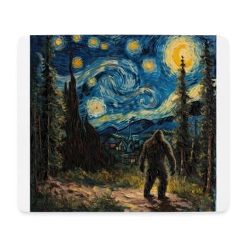 Bigfoot, Big Foot, Van Gogh, Starry Night - Mouse Pad (horizontal) - white - Front