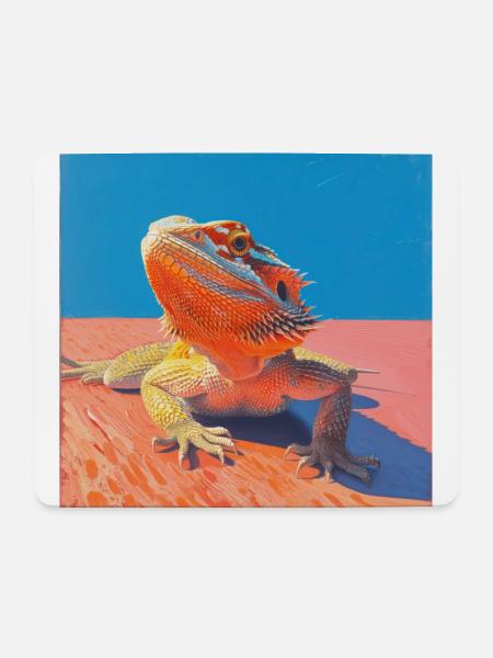 Bartagamen, echse, bunt, tier, geschenk - Mousepad (Querformat) - Weiß