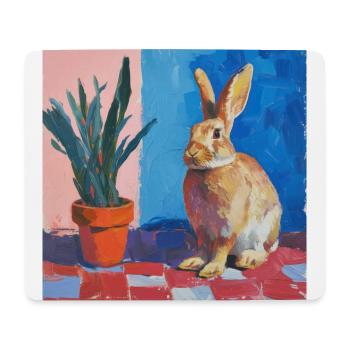 lapin, lapin, coloré, animal, cadeau - Tapis de souris (format paysage) - blanc - Devant
