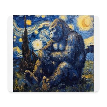 Bigfoot, Big Foot, Van Gogh, Starry Night - Mouse Pad (horizontal) - white - Front