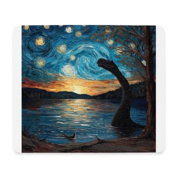 Loch Ness Monster, Nessie, Van Gogh, Starry Night - Mouse Pad (horizontal) - white - Front