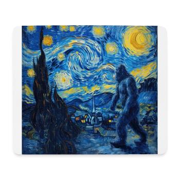 bigfoot, big foot, van gogh, sternenacht - Mousepad (Querformat) - Weiß - Vorne