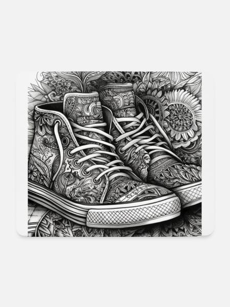 Sneaker - Mousepad (Querformat) - Weiß