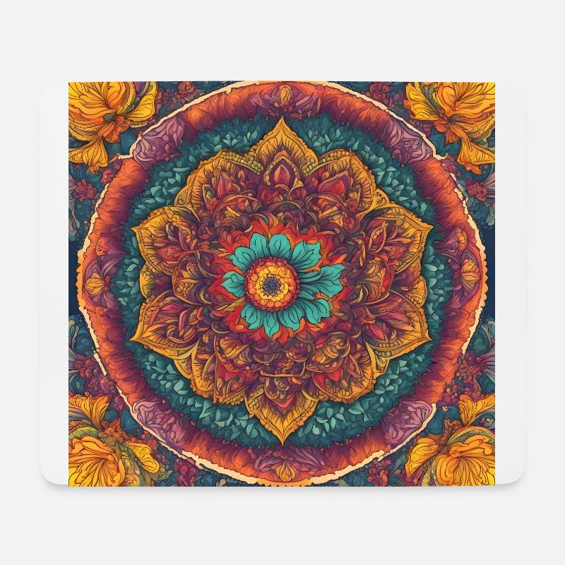 Mandala Blume Mauspad Mousepad Mandala - Mousepad (Querformat) - Weiß