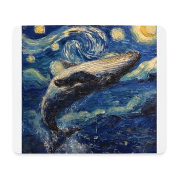 Poisson-baleine Van Gogh - Tapis de souris (format paysage) - blanc - Devant