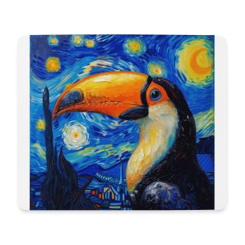 Toucan, Bird, Van Gogh, Starry Night - Mouse Pad (horizontal) - white - Front