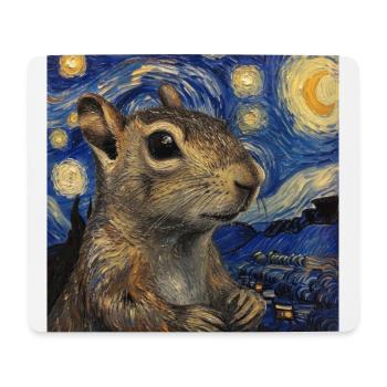 agouti, maus, ratte, van gogh, sternennacht - Mousepad (Querformat) - Weiß - Vorne