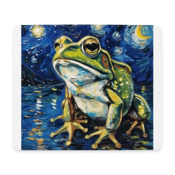 Frog, Animal, Van Gogh, Starry Night - Mouse Pad (horizontal) - white - Front