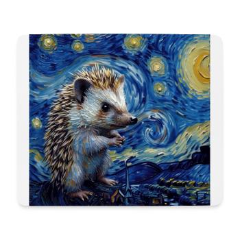 Hedgehog, Animal, Van Gogh, Starry Night - Mouse Pad (horizontal) - white - Front