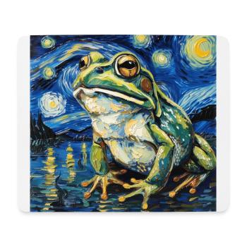 frosch, tier, van gogh, sternennacht - Mousepad (Querformat) - Weiß - Vorne