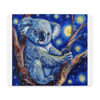 Koala, Animal, Van Gogh, Nuit Étoilée - Tapis de souris (format paysage) - blanc - Devant