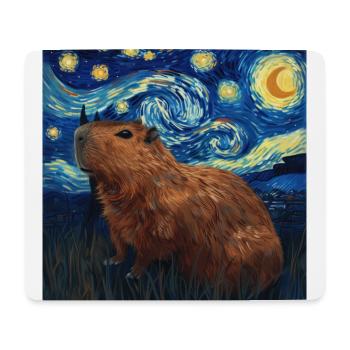 Capybara, Animal, Van Gogh, Starry Night - Mouse Pad (horizontal) - white - Front