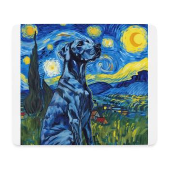 Great Dane, Great Dane, Dog, Van Gogh - Mouse Pad (horizontal) - white - Front