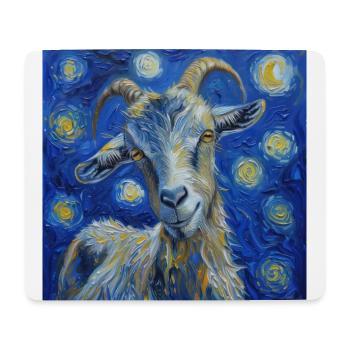 Ziege Van Gogh Sternennacht - Mousepad (Querformat) - Weiß - Vorne