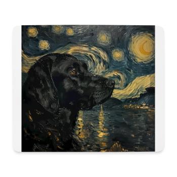 Labrador retriever, Labrador, chien, van gogh - Tapis de souris (format paysage) - blanc - Devant