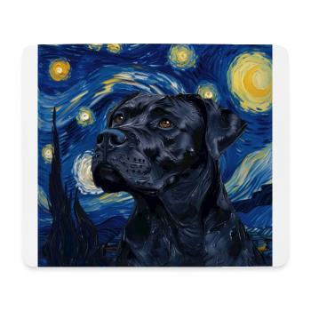Cane corso , hund, van gogh, sternennacht, geschen - Mousepad (Querformat) - Weiß - Vorne