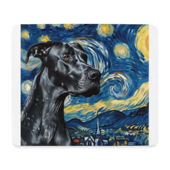 Deutsche Dogge, Great Dane, hund, van gogh - Mousepad (Querformat) - Weiß - Vorne