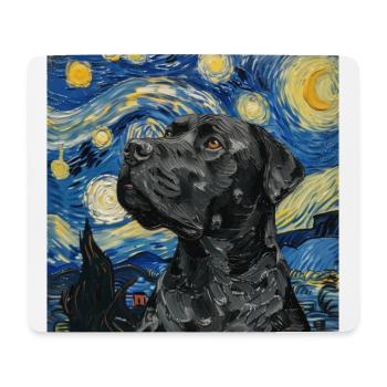 Cane corso , hund, van gogh, sternennacht, geschen - Mousepad (Querformat) - Weiß - Vorne