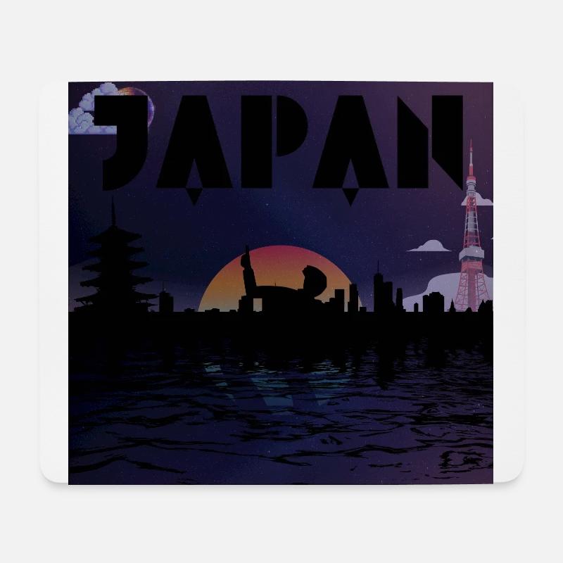 Japan Skyline Retro Galaxy - Mousepad (Querformat) - Weiß