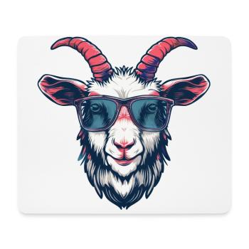 Ziege, Goat, Sonnenbrille, geschenk - Mousepad (Querformat) - Weiß - Vorne