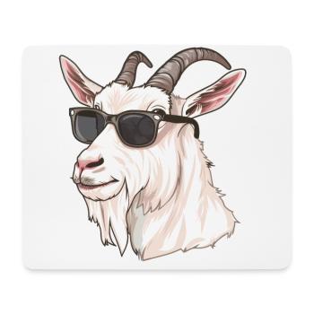 Ziege, Goat, Sonnenbrille, geschenk - Mousepad (Querformat) - Weiß - Vorne