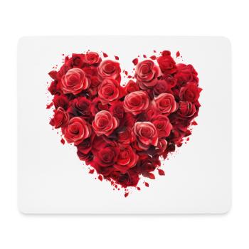 Herz Rosen - Mousepad (Querformat) - Weiß - Vorne
