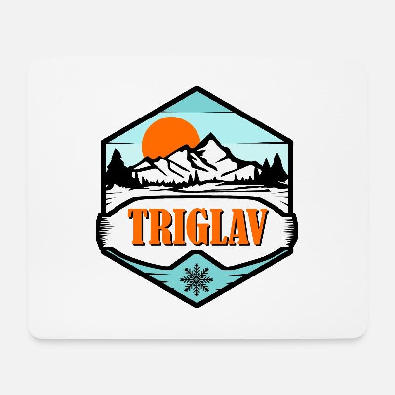 Triglav - Mousepad (Querformat) - Weiß